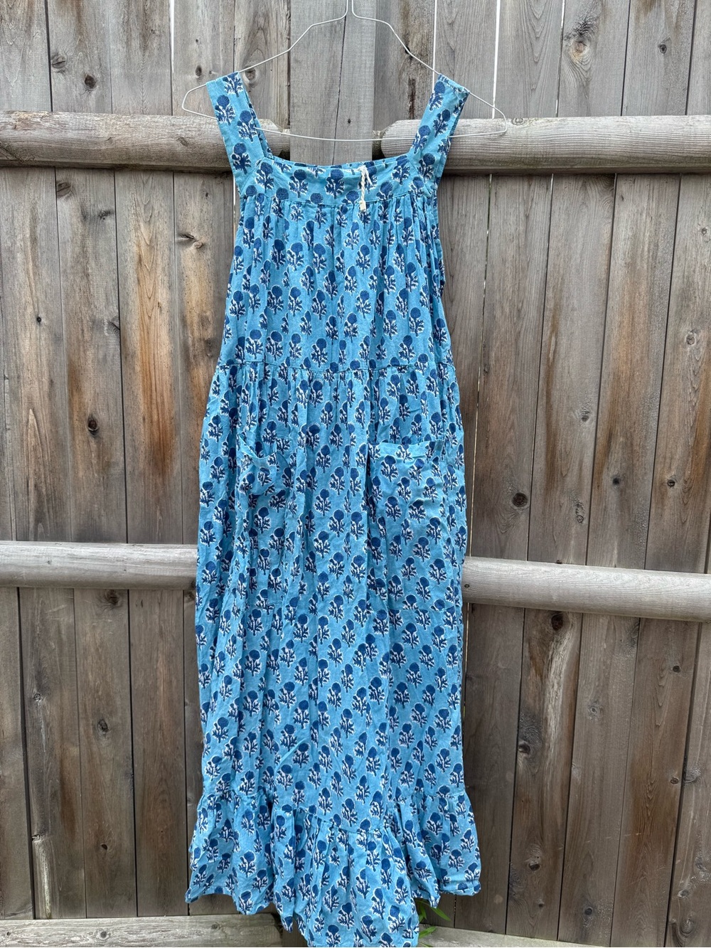 Emerson Fry Blue Floral Sleeveless Maxi Dress